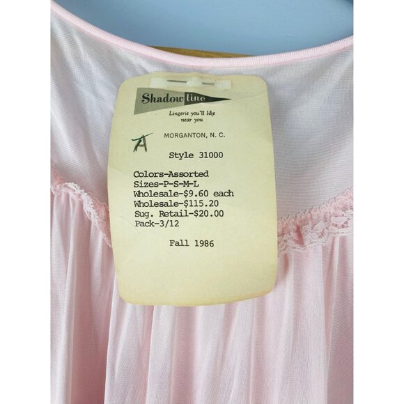 Vintage NWT Shadowline Nightgown Size S with Embroidered Detail, Light Pink - Picture 6 of 10